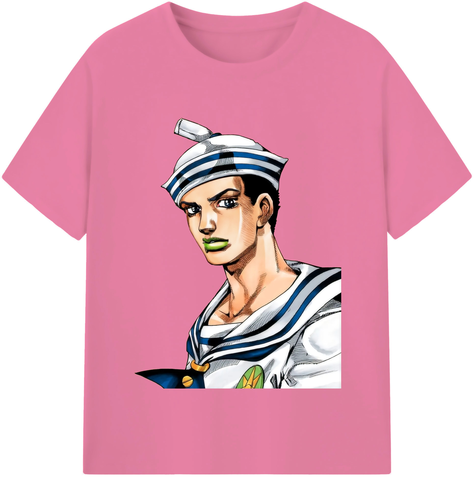 （画像用） ジョジョの奇妙な冒険 東方定助 JoJo's Bizarre Adventure Higashikata Josuke 綿100％半袖Tシャツ（フロントプリント）